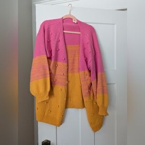 Bibi Colorful Pink and Orange Women's Sweater Sz Sm